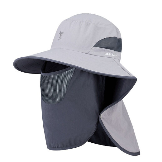 Weihe Fishing Hat Men's Sun Protection Fisherman Hat Men's Summer Sun Hat Outdoor Covering Face and Neck Khaki (Type A Fisherman Hat)