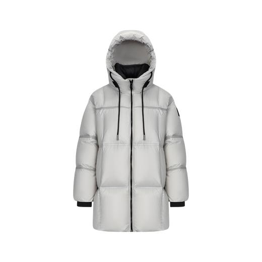 Ai Lai Down Jacket Women's Fashion Hooded Removable U-shaped Pillow Commuting Warm Jacket Pine Mist Gray M