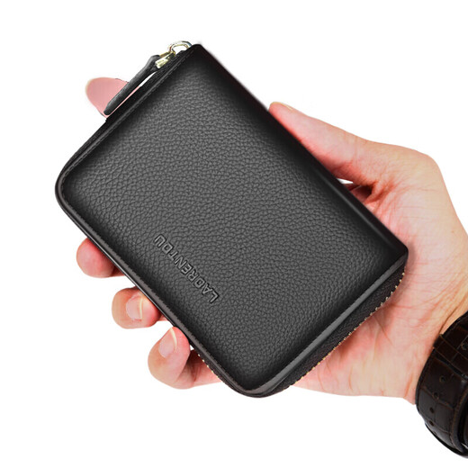 Old man's head men's card holder multi-functional wallet first-layer cowhide simple large-capacity coin purse multi-card slot youth card holder