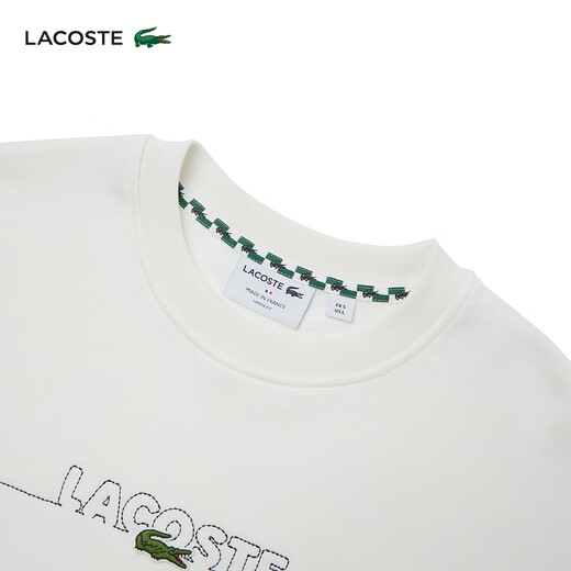 Lacoste Crocodile français Vêtements pour hommes en vrac coton rond Pullover Sports Sweater Sh3878 70V / Beige White L 5