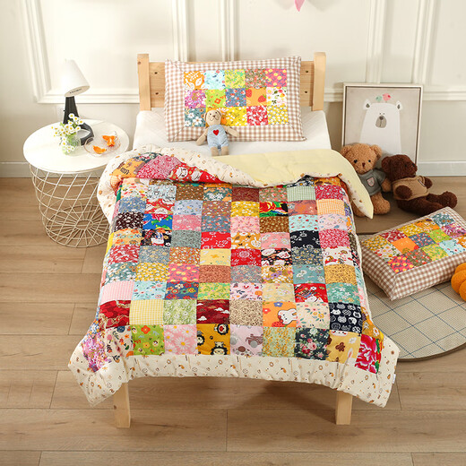 Mian Guduo children's pure cotton Baijia quilt handmade removable newborn quilt baby quilt patchwork quilt four seasons quilt Gong Xi Fa Cai (removable) 120*150cm autumn and winter quilt