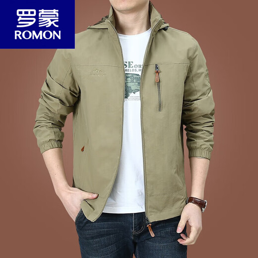 
ROMON (ROMON) jacket jacket men's spring and autumn men's outdoor American waterproof windbreaker men's autumn sports jacket dark blue 9898 style plus velvet 3XL