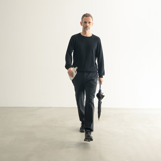 CARE OF LORD Artist Series Merino High Weight Cotton Wool Men's Autumn and Winter Round Neck Pullover Sweater 5608 Black 2XL