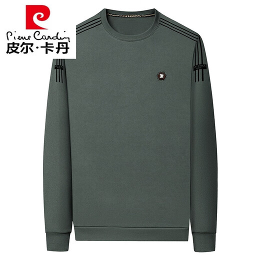 Pier Cardin Herren runde Nackenfeder und Herbst Sweatshirt Langarmed T-Shirt Pill Basis Hemd Feste Farbe reines Baumwolltop Strick 6625 Gelb (Modell) plus Samt XL 175 Empfohlen 130-145jin [Jin gleich 0,5 kg]