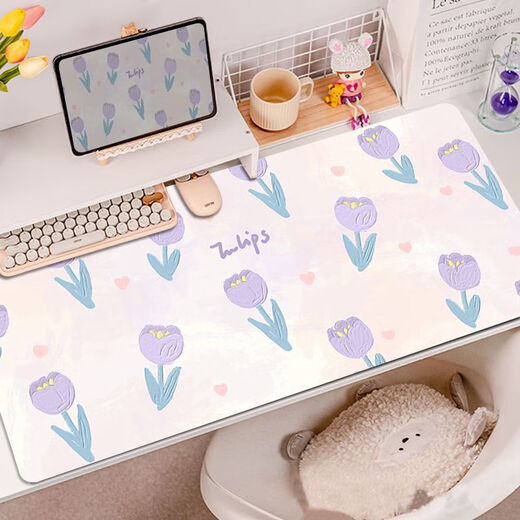 Ye yu lila Schmetterlingsblume Maus-Maus-Pad Super großes hochwertiges Mädchen Wache Computer Büro Schreibmatte Tischpolster RK-3892 丨 Lila verdickte Schließkante 80 cm * 30 cm 4mm