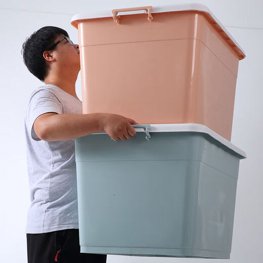 Rongtao extra large thickened plastic storage box storage box with lid storage box clothes quilt storage week sky blue three pieces for 120 students, 170 students, 250 students