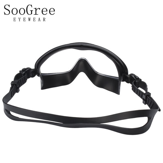 SooGree professional high-definition anti-fog large-frame swimming goggles for adults and men, waterproof and comfortable all-in-one diving swimming goggles equipment, black swimming goggles
