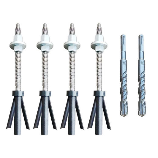 Stainless steel coarse-tooth rhinestone expansion screws can be reused with two pieces of three-piece water drill brackets to fix and explode. Three-piece standard version 4 pieces + 2 17 square drill bits.