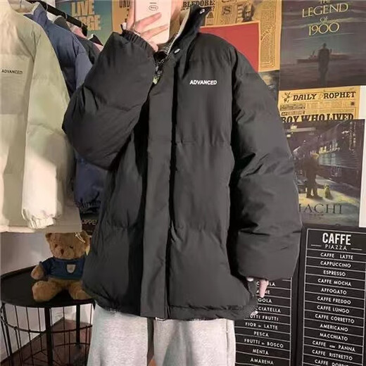 NASALIKE立领羊羔毛外套男冬季加厚痞帅棉衣双面穿棉服韩潮流ins港风棉袄 羊羔毛格子立领双面穿9902 杏色 3XL (关注店铺礼品)