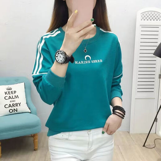 
Ran Yilan base shirt spring and autumn style for women can wear 2024 new spring top for women Korean loose large size long-sleeved T-shirt for women 6187 apricot color M - recommended 85-100Jin [Jin equals 0.5 kg]