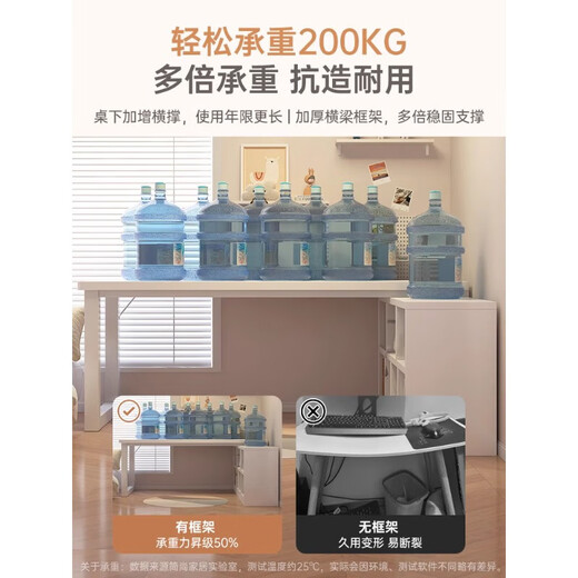 Liku corner desk student home writing desk dresser office desk L-shaped desk bookshelf integrated bedroom computer desk recommended left and right interchangeable cloud white 120*80cm