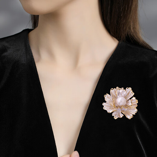 SNQP Swarovski zirconium Valentine's Day gift 2025 element white peony brooch high-end light luxury elegant white