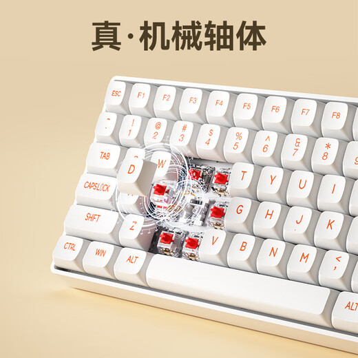 爱国者（aigo）CK104 无线2.4G连接游戏办公机械键盘鼠标套装 即插即用 多键无冲 真·机械轴体 豆乳盒子 红轴