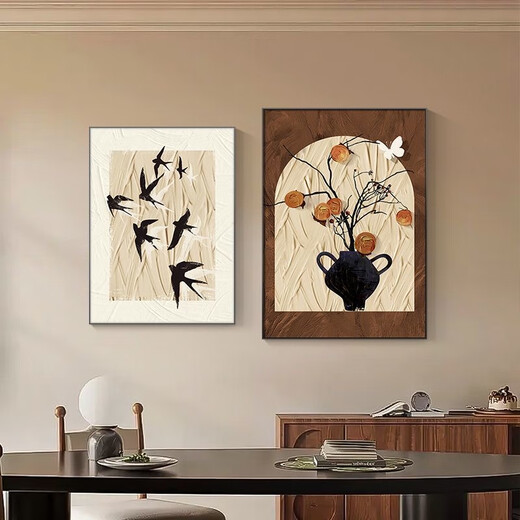
Chengzi French desktop layout retro living room decoration painting medieval style restaurant persimmon Ruyi sofa background wall hanging painting JD15272 40*60 texture oil canvas ps black frame
