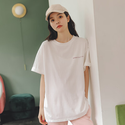 Miduli maternity top wearing large size maternity T-shirt for summer thin mid-length short-sleeved loose maternity dress dark powder L