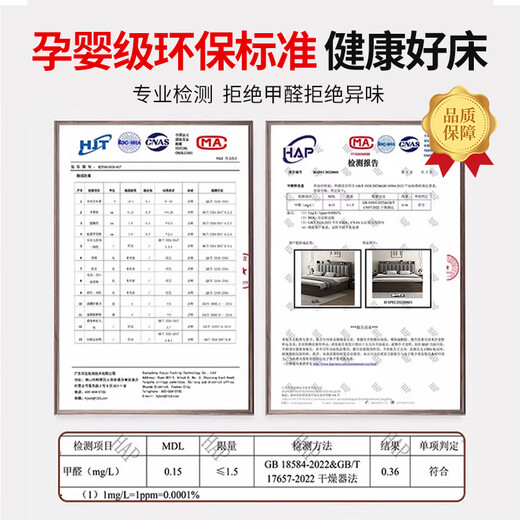 Edith bed solid wood bed modern simple 1.5m master bedroom double bed rental room soft package storage large bed 1.8 single bed gray single bed 1500mm*2000mm