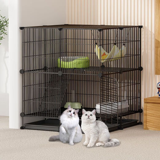 JPHZNB cat cage household cat villa pet cage indoor cattery with toilet extra large free space small cat nest 2 columns 2 layers 1 row private cat cabinet type luxury model regular model + cat litter box + cat nest + hanging