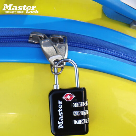 Masterlock Passwort Sperre TSA Sperre Geschäftsreise Geschäfts Reise Abland Gepäckverriegelungssperrung einstellbares Passwort robust und langlebig 4631 Schwarz