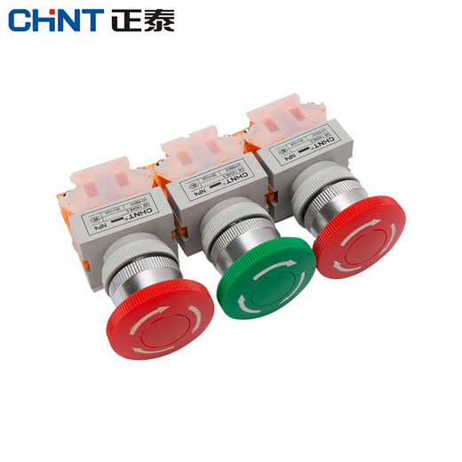 Chint (CHNT) emergency stop switch emergency stop self-locking control button mushroom head self-locking protection one open and one closed NP4-11ZS/1-R red