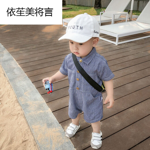 Linlin's baby and children's clothing, boys' baby clothes, baby summer denim jumpsuits, boys' jumpsuits, children's rompers [distributed on March 31] yy picture color 100