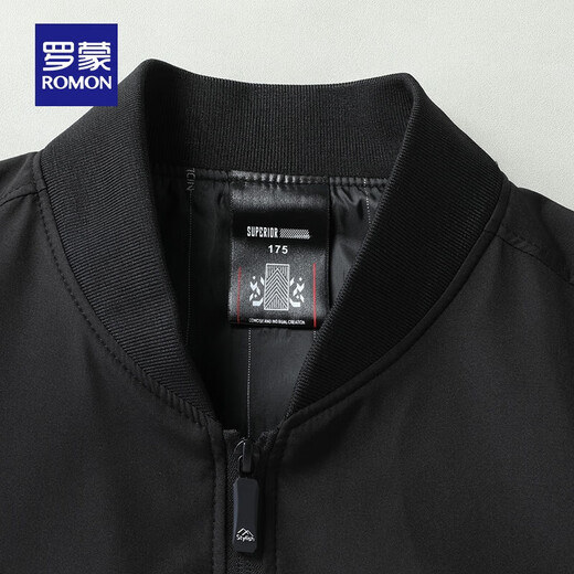 ROMON baseball collar casual business jacket men's autumn and winter new short versatile cadre jacket for young and middle-aged people Navy blue 3XL (190) Recommended 150-170 Jin Jin equals 0.5 kg