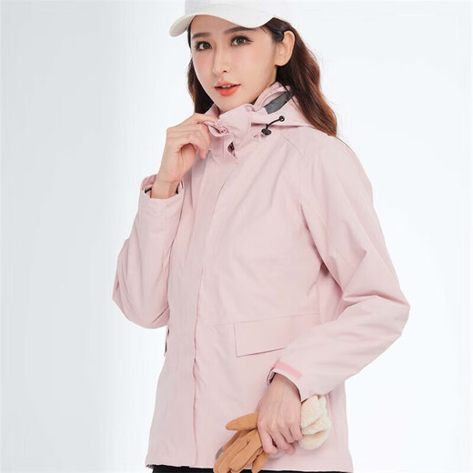 Version coréenne Brelrmon de la veste à vent pour les femmes et les hommes, extérieur à l'époque froide trois-en-un chaude et amovible de ski veste veste HS12805 Pink-women S