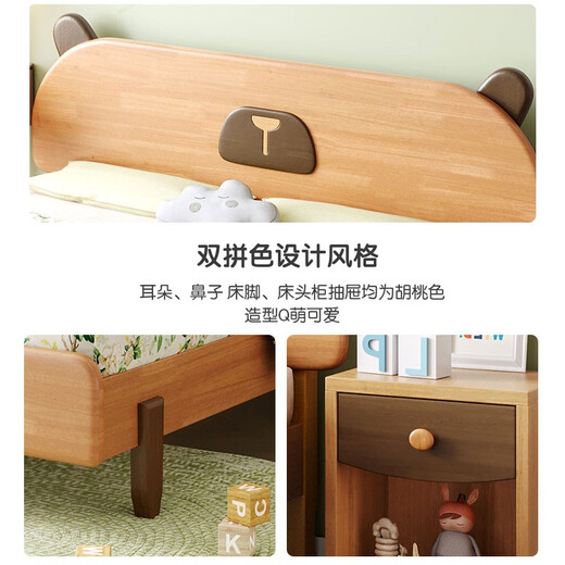 Mulinjia children's bed boy bed girl princess bed solid wood large bed rubber wood simple small apartment solid wood bed crib solid wood bed + 10cm mattress 100CM*190CM