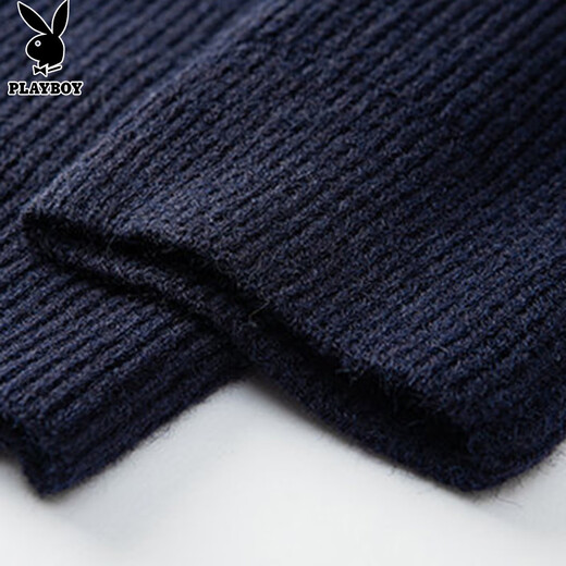 Playboy (PLAYBOY) sweater men's cardigan stand collar jacket men's winter sweater men's warm casual trend line clothes