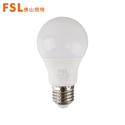 FSL Foshan Lighting LED bulb e27 screw socket high power bulb energy-saving lamp high brightness lighting source LED bulb E27 screw socket A60 bulb 10W white light 6500K