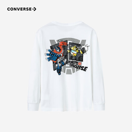Converse【变形金刚联名】匡威儿童装秋季打底衫男童长袖T恤CNVB-LS-G689 纯白色 160 /76 【建议身高152-158cm】
