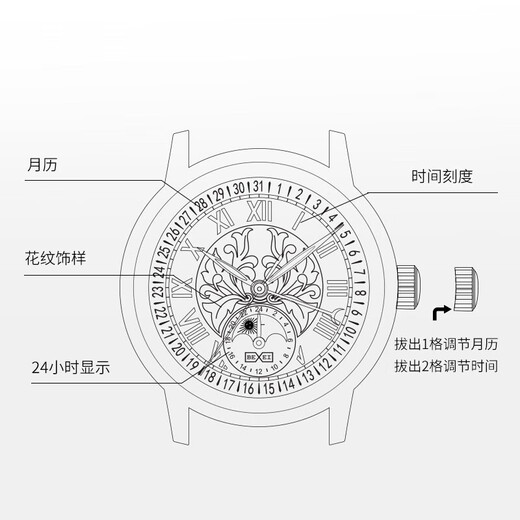 BEXEI彼赛十大名表品牌手表男士全自动机械表防水夜光腕表男友爸爸礼物 经典黑9215