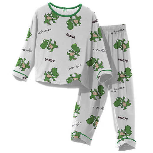 Modal Boys Pyjama Frühlings- und Herbst-Modal-Kinder-Langarm-Kinder-Home-Kleidung für Kinder mittelgroße Kinder 2024 Neuer Herbst 2M-ST-12158 12 Größen (120-130) cm