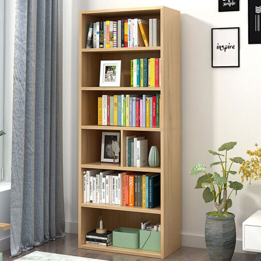 Mu Yichengju bookshelf floor-standing 1.58 meters simple bookcase simple wood color storage storage cabinet extra large six layers 4122