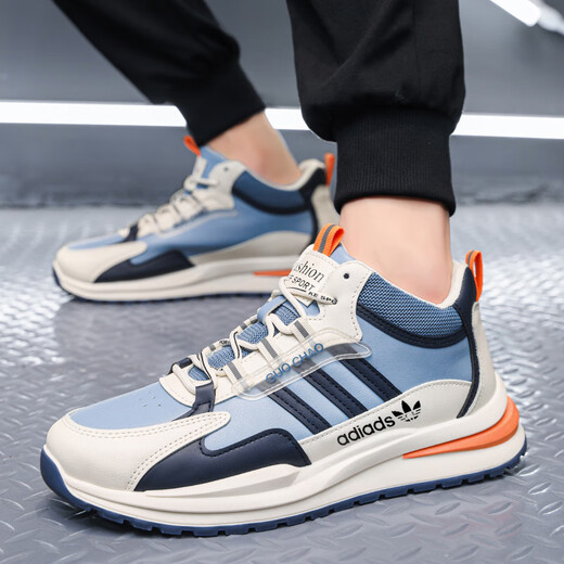 Handling broken code soft sole breathable brand spring and summer wear-resistant non-slip lightweight new men's shoes casual board shoes sports shoes men AD6628 leather face Milan 38