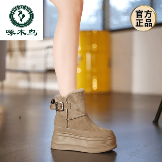Pic des bottes de neige accrue intérieure pour les femmes 2025 hiver neuf en peluche épaissie des chaussures martin chaudes nord-est chaussures de coton épaisses