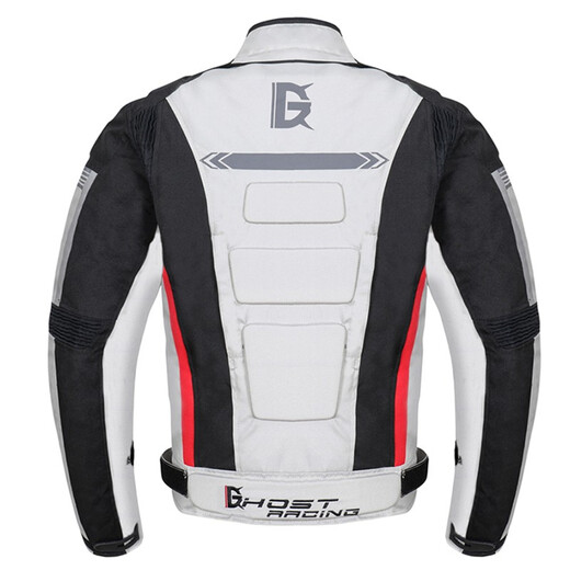 
GHOST RACING Motorcycle Cycling Clothing Set Four Seasons Universal Men's Windproof Breathable Anti-fall Motorcycle Clothing Jacket Motorcycle Racing Clothing Light Gray Top XL