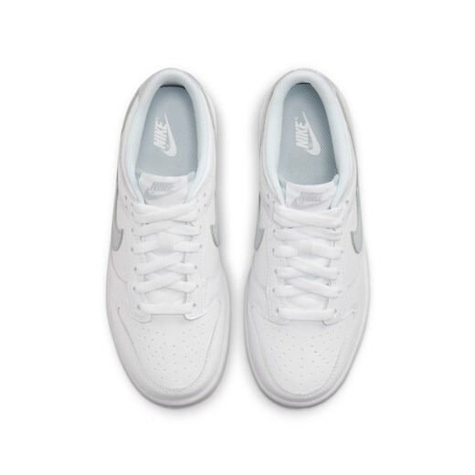 NikeOutlets Nike Dunk Low (GS) Zapatillas de tablero de deportes para niños grandes Dh9765 004 Blanco Gold/Blanco/Gris frío/Luz transparente Azul 35.5