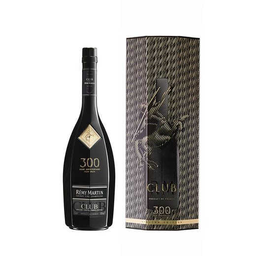 人头马（Remy Martin） CLUB优质香槟区干邑耀黑珍藏版三百周年纪念款礼盒 法国原装进口 1L 1瓶