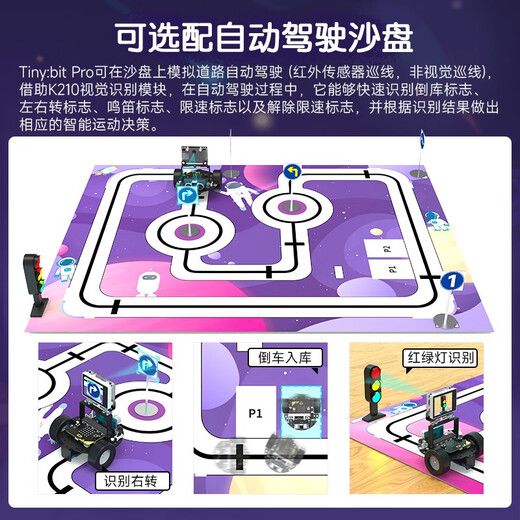 Yahboom Microbit Vision Car AI -Erkennung Unbemannter autonomes Fahrkit Python Programmierbares Roboter K210 Modul Automatisches Fahrkit (einschließlich Microbit)