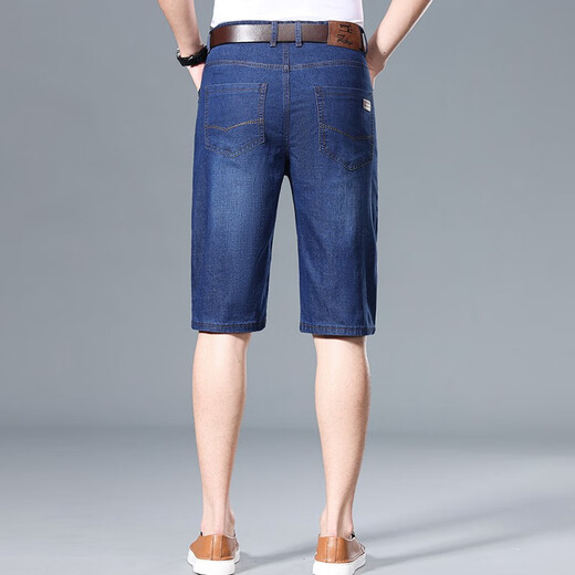 Pantalones cortos de mezclilla de mezclilla de mezclilla de yalu para hombres calzadas de moda de tierras de moda pantalones de verano nuevos pantalones para hombres 9850 azul 31 (circunferencia de dos pies cuatro cinturas)
