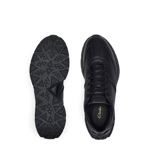 Clarks pour hommes chaussures de course Chaussures confortables respirant légèrement légèrement rembourrée rétro à la mode des hommes de couple décontracté noir (cuir de vache) 261797597 39,5