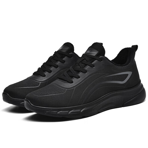 Double Star Batt Sports Running Men's Shoes Winter Plus Fleece Warm Elderly Cotton Shoes Anti-Slip Cushioning Comfort Leisure Travel Shoes for Middle-aged and Elderly