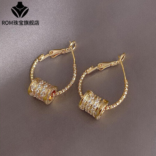 MHFDO old Phoenix quality 99918k gold earrings fashionable 18K gold small waist 925 silver earrings for women 20 gold earrings a pair of old Fengxiang quality