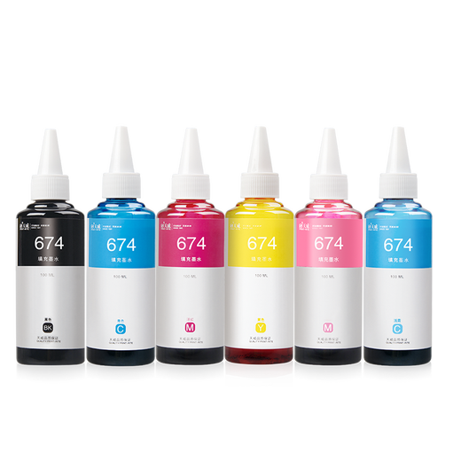Tianwei T674 Tinte geeignet für EPSON L805 850 1800 810 801 360 101 Tintentankdrucker [HD-Qualität 100 ml] Heiße Sechsfarben-Set