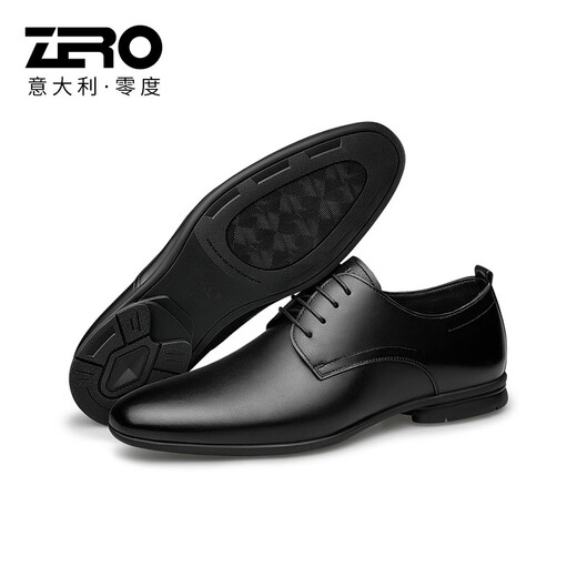 零度Zero男鞋夏季新款男士职场商务办公皮鞋子舒适耐磨正装德比鞋 系带款黑色36X 43
