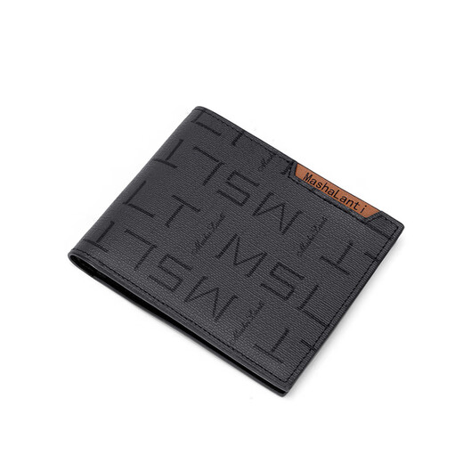 MashaLanti Cartera para Hombre Cartera Corta con Ranuras para múltiples Tarjetas Monedero para Hombre Fino y de Gran Capacidad Tarjetero para Documentos de Negocios Regalo de cumpleaños Gris Oscuro