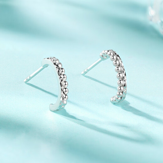 Liuguifu Jewelry Platinum Earrings Women's PT950 Earrings Plain and Elegant Geometric Earrings Birthday Gift 1.50g