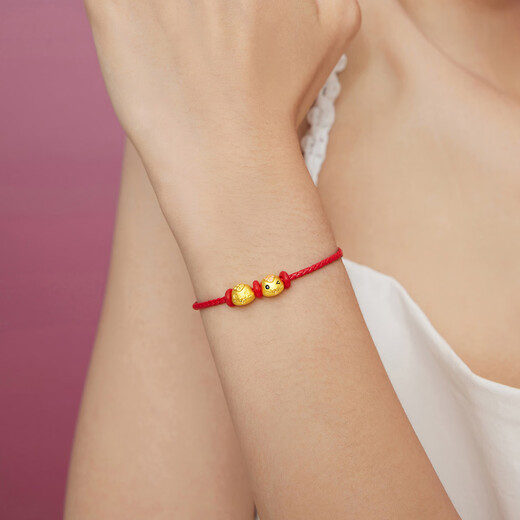 Chow Tai Fook Soinlove Little Golden Snake Petite Rich Rich Snake Année de l'année du zodiaque Full Golden Gold Fortune Perle [Facultatif] VR1429 avec bracelet