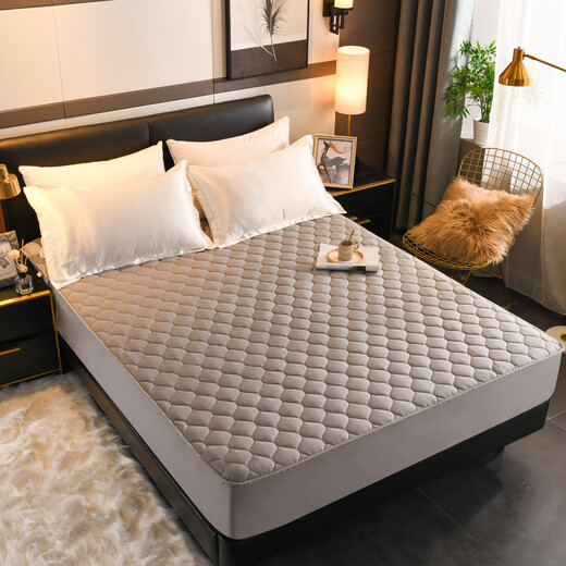 100-count satin cotton quilted bed sheet Class A maternal and infant grade dust-proof Simmons mattress protector for all seasons Class A cotton double-sided 100-count satin--Grey Customized version--(Please contact customer service for customization)