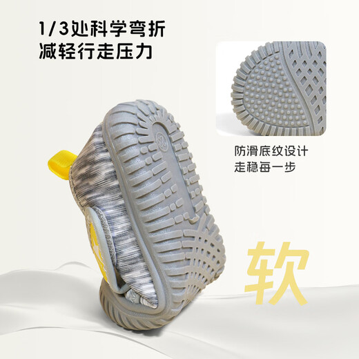 Aibi Leco Winter Kindergarten Indoor Shoes Floor Shoes Plus Velvet Thickened Boys' Soft-soled Non-Slip Toddler Shoes Girls' Light Cotton Shoes Gray 1122 Spring and Autumn Single Shoes 25 Inner Length of Shoes 15.8/Suitable for Foot Length 15.3cm